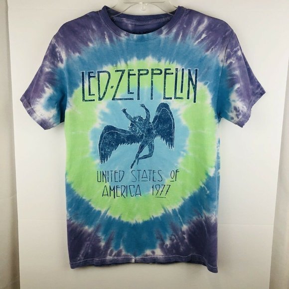 Liquid Blue Other - Led Zeppelin Liquid Blue Ramble On Tie Dye Tee S